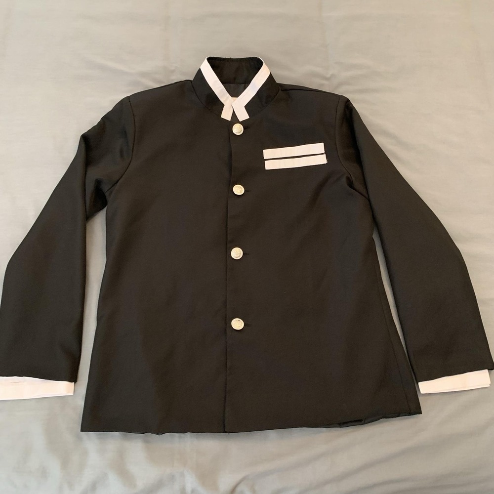 Miccostumes Jacket Mens Small Black Anime Cosplay Military Uniform Buttons